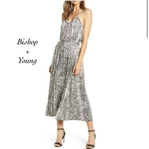 bishop + young snake print accordion maxi dress XS